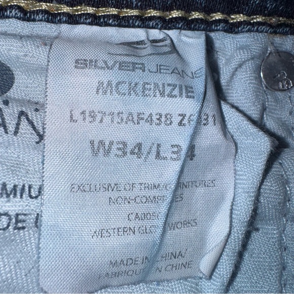 Silver Jeans McKenzie Slim Bootcut 34x34 Women’s Dark Wash Stretch - Picture 9 of 11